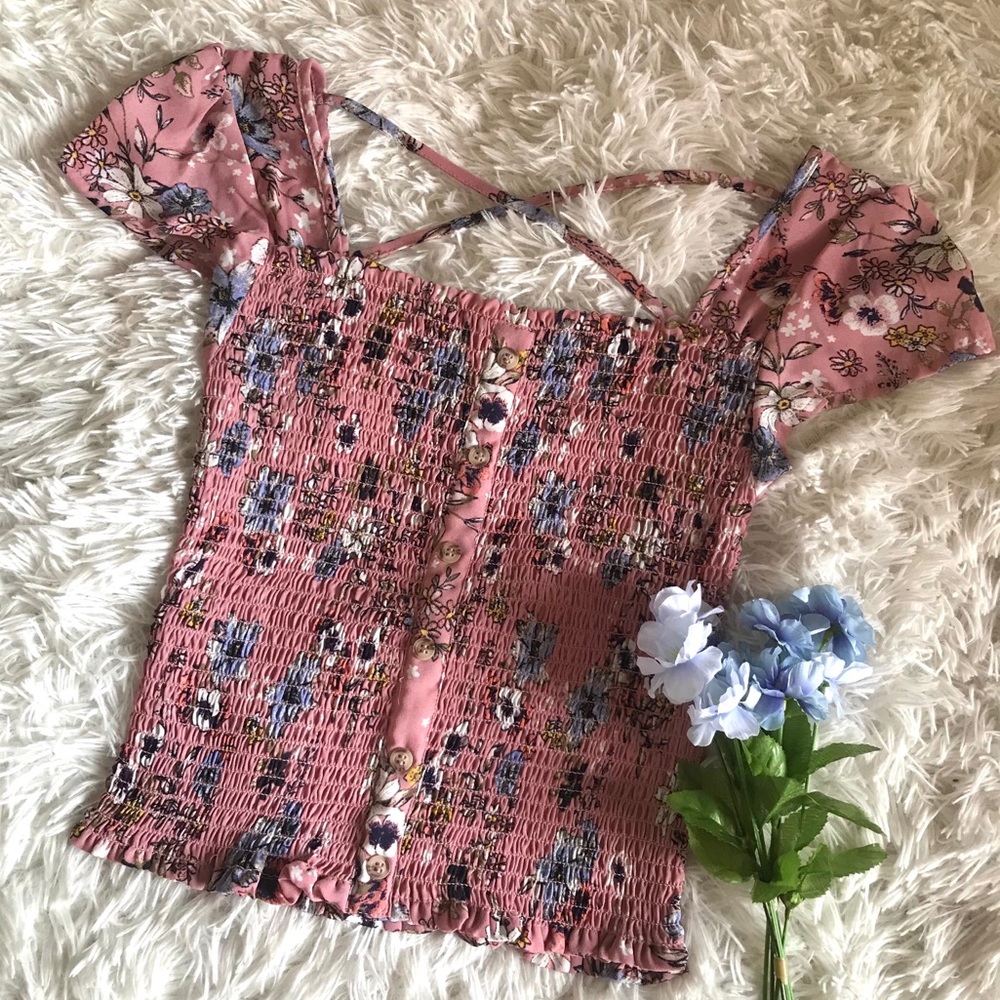 Ditsy Ribbed Top - Picture 4 of 9